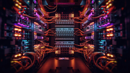 Complex networking cabling in server racks