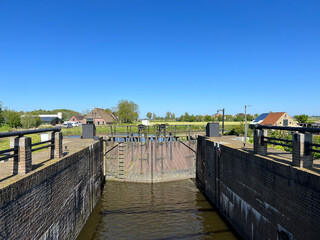 Canal lock at Ezumazijl in Friesland