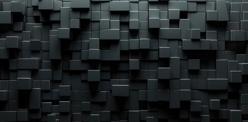 Geometric rendering 3D shape block stonewall abstract background. AI generated image