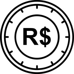 Brazil Real Coin Icon