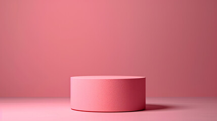 light pink minimal concept cylinder pedestal or podium for product showcase display on empty background