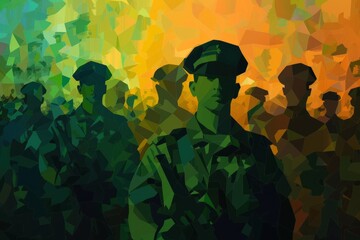 Military war abstract background, illustration