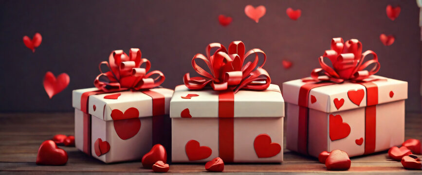 Red Christmas gift boxes