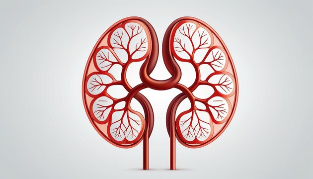 Detailed Vector Design of Human Kidney Illustration