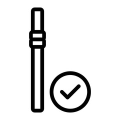 bamboo straw line icon