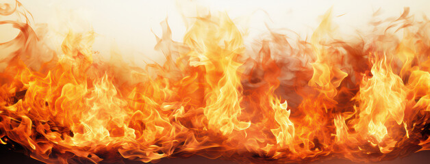 Obraz premium Fiery Inferno: A Blazing Bonfire of Red and Yellow Flames Igniting a Dangerous and Beautiful Nature's Fury