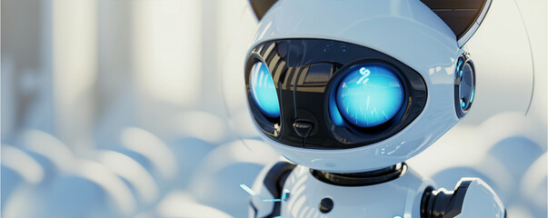 Cute avatar 3D image of robot cat, ai technology - Powered by Adobe