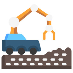 Asteroid Mining multi color icon. relate to robotic engineering and technology theme. use for UI or UX kit, web and app development.
