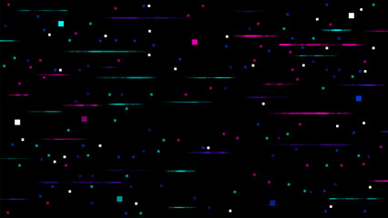 Game pixel glitch effect background, display screen. Vector noise texture, merging vibrant colors with digital distortion, retro-futuristic pattern enhancing gaming experiences with nostalgic design © Vector Tradition