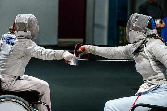 women fencer wheelchair fencing competition, summer para games championships