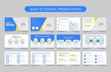 Education PowerPoint presentation slides template design, Back to school or school admission presentation template