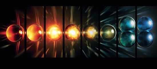 Abstract background of bright glowing particles and lines.