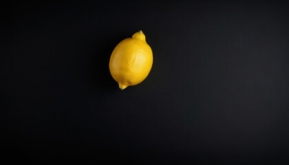top view of lemon with empty space, on a black background
