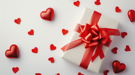 Valentine gift box on white background