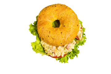 Isolated sandwich on white background. Soft focus