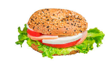 Isolated sandwich on white background. Soft focus