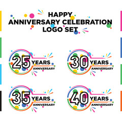 Anniversary Celebration logo set vector template