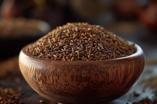 carom seeds in a bowl close up