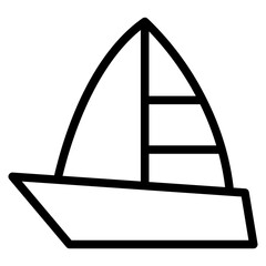 Sailboat icon on white background