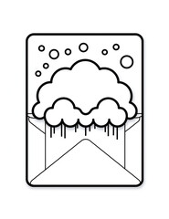 Coloring page for children, coloring book style, a linear icon representing envelope, flaticon and dribble illustration сreated with Generative Ai