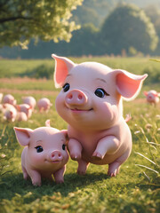 pigs in the grass