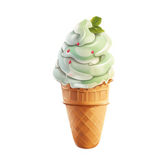ice cream, soft cream, various flavors, fruit, lemon, blueberry, strawberry, orange, cherry, vanilla, milk, chocolate Illustration, isolated icon