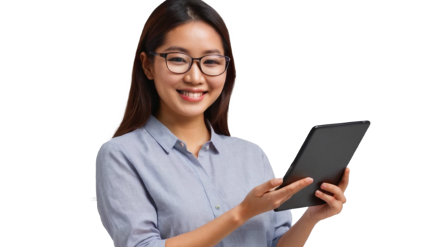 Businesswoman with tablet computer. A young woman working on a laptop. Successful caucasian young girl student freelancer using a laptop, watching webinars, working remotely, e-learning e-commerce on