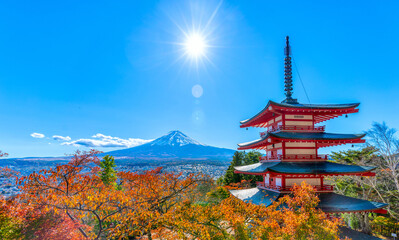 Naklejka premium 秋の富士山紅葉