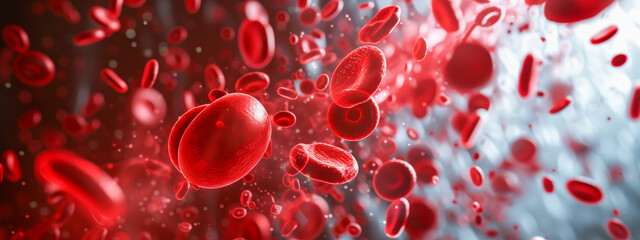 blood cells in high detail, showcasing the components of human blood.
