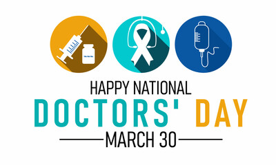 International doctors day. Greeting card, poster, flyer and Banner, background design with stethoscope.