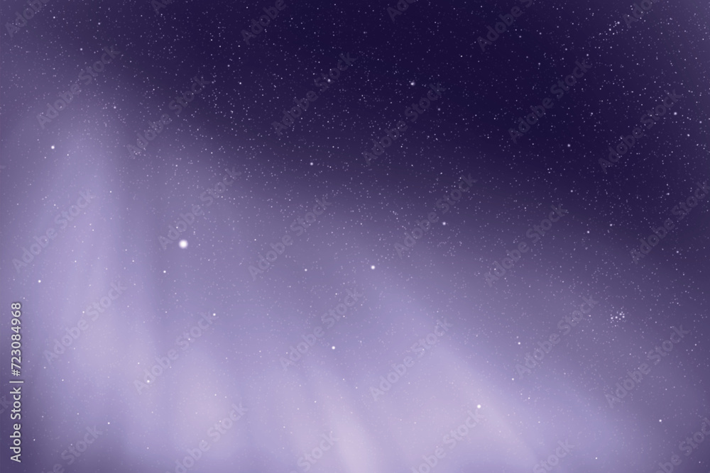Sticker northern lights, aurora borealis. monochrome cold blue space backdrop