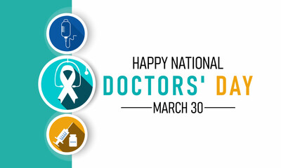 International doctors day. Greeting card, poster, flyer and Banner, background design with stethoscope.