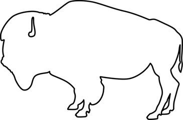 Bison Buffalo Outline SVG Cut File for Cricut and Silhouette, EPS ,Vector, PNG , JPEG, Zip Folder