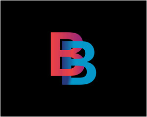 Cewative modern Letter BB logo, multi colour letters icon vector template.