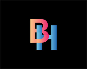 Cewative modern Letter BH logo, multi colour letters icon vector template.
