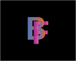 Cewative modern Letter BF logo, multi colour letters icon vector template.