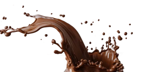 Poster chocolate splash isolated on a transparent background © Thamidu