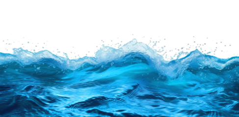 Sea water surface cut out on a transparent background