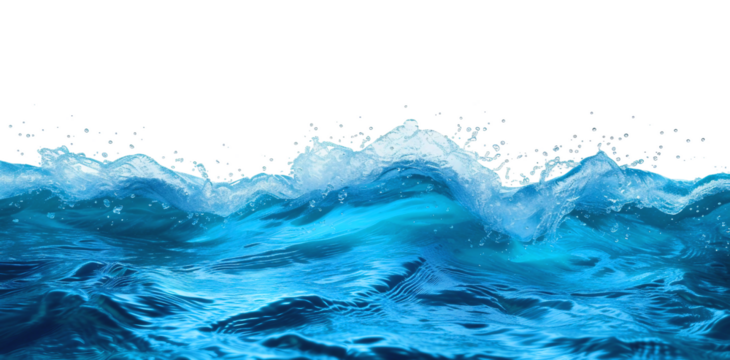 Sea water surface cut out on a transparent background