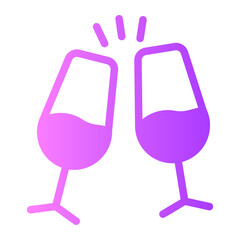 champagne glass gradient icon