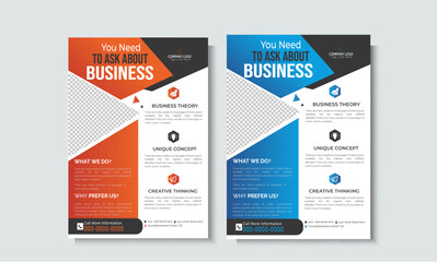 Modern business flyer template, abstract business flyer, and creative design.