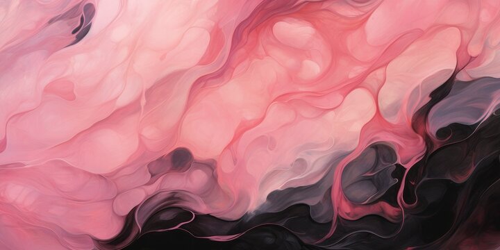 Canvas painting with a combination of black and pink. Abstract background