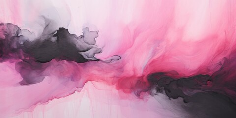Canvas painting with a combination of black and pink. Abstract background