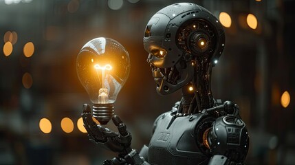 robot with bulb