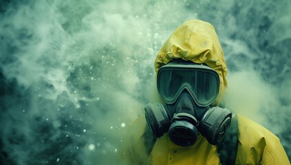 person in gas mask