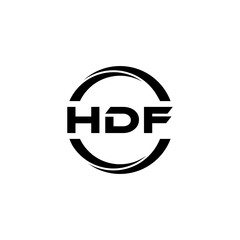 HDF letter logo design with white background in illustrator, cube logo, vector logo, modern alphabet font overlap style. calligraphy designs for logo, Poster, Invitation, etc.