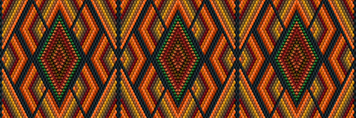 Fototapeta premium Pattern, ornament ethnic, folk, geometric, mosaic for fabrics, interiors, ceramics and furniture in the Latin American style.