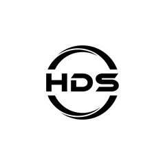 HDS letter logo design with white background in illustrator, cube logo, vector logo, modern alphabet font overlap style. calligraphy designs for logo, Poster, Invitation, etc.