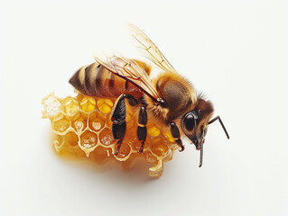 Honey isolated on white background in minimalist style. Studio shot style image. 