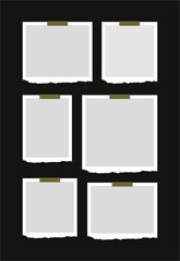 Pictures or photos frame collage. comics page grid layout abstract photo frames and digital photo wall template